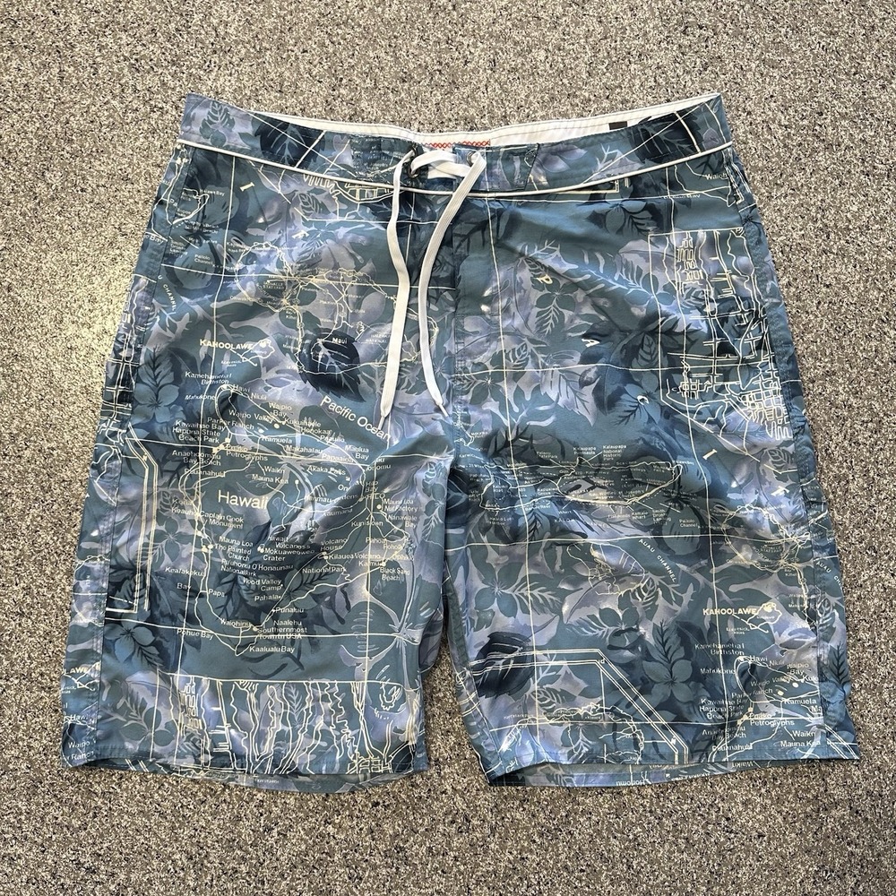 Wonderwall Boardshorts Mens 36 Hawaiian Floral Print 21"